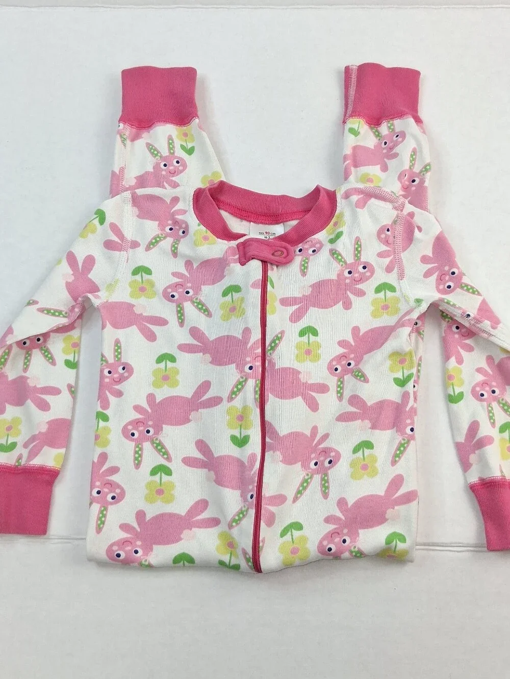 Hanna Andersson Pink Bunny Rabbit Full Zip Sleeper